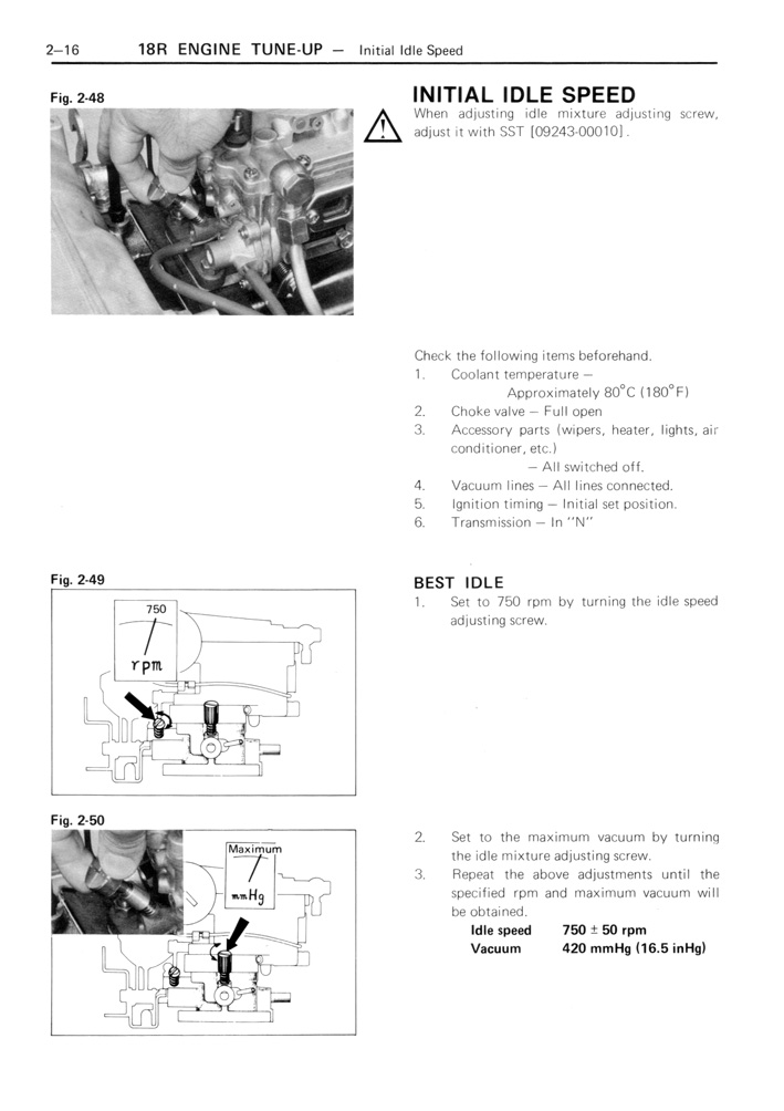 Toyota Service Manual - 18R Engine - Page 02-16 (100dpi